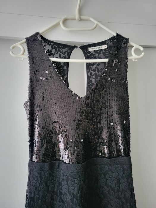 Sukienka Czarna maxi sylwester S/M