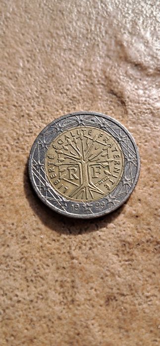 Moeda 2 euro França Égalite/Fraternité 1999