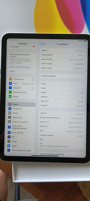iPad 10 64gb Sprzedam