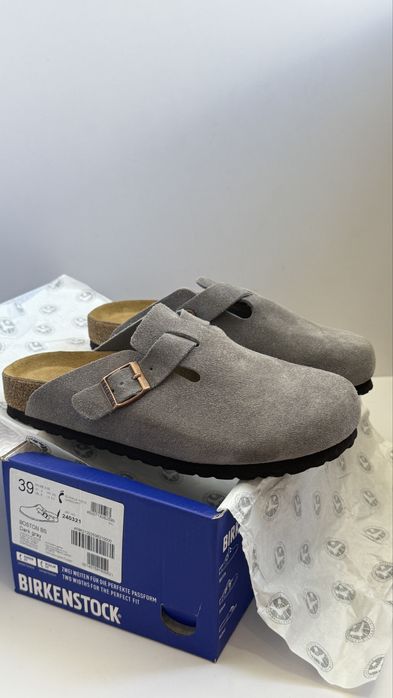 Шльопанці  клоги сабо  Birkenstock boston  біркеншток шлепки шкіра
