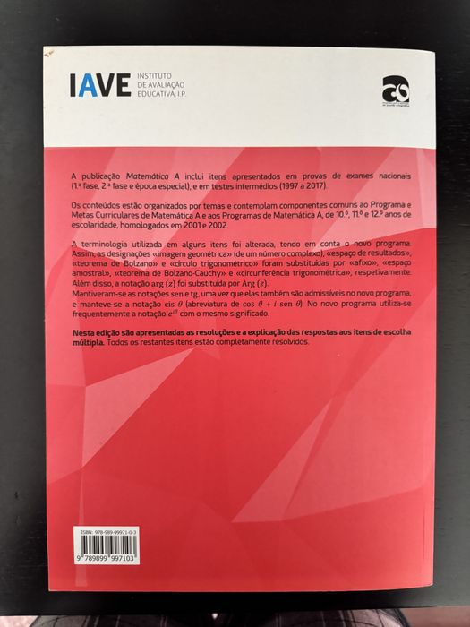 livro preparação exame matemática A edição 2018