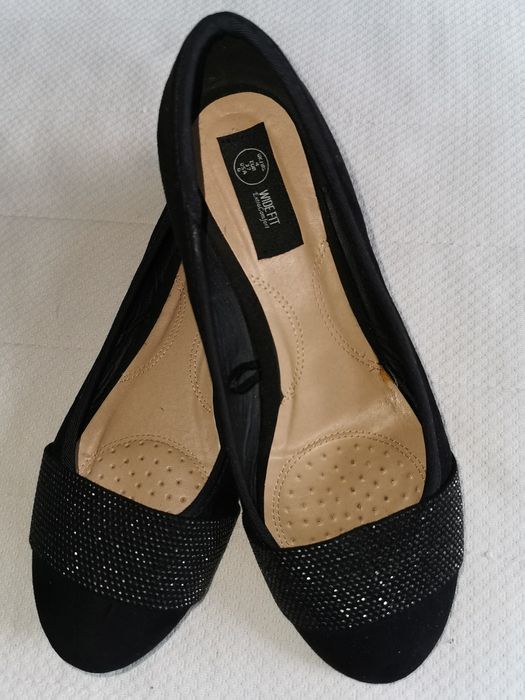 Baleriny nowe czarne r 37 wkładka 24 cm