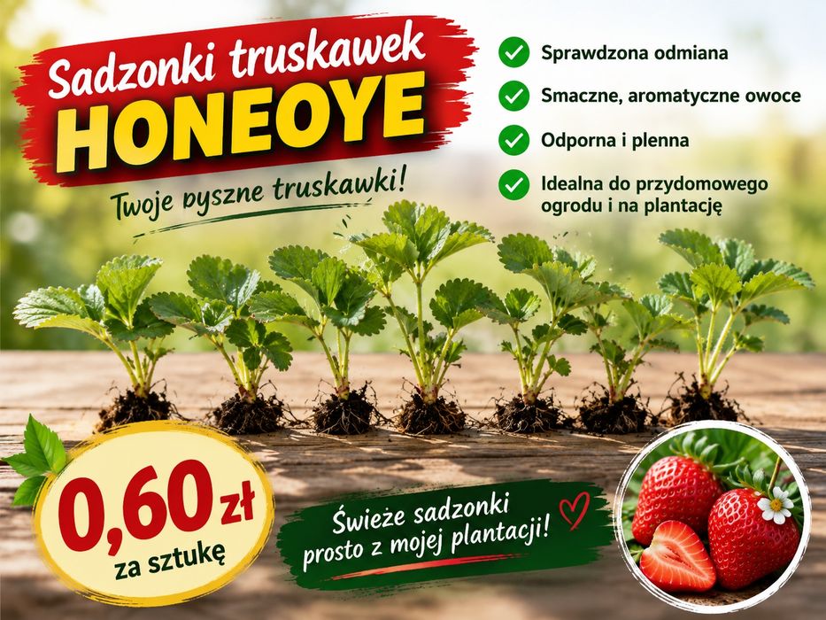 Sadzonki truskawek HONEOYE 200 sztuk