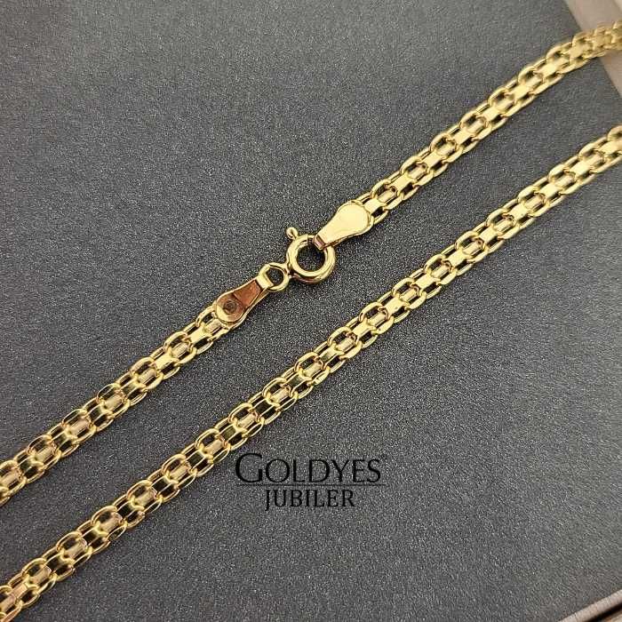 złoty łańcuszek naszyjnik szeroki damski próby złota 585