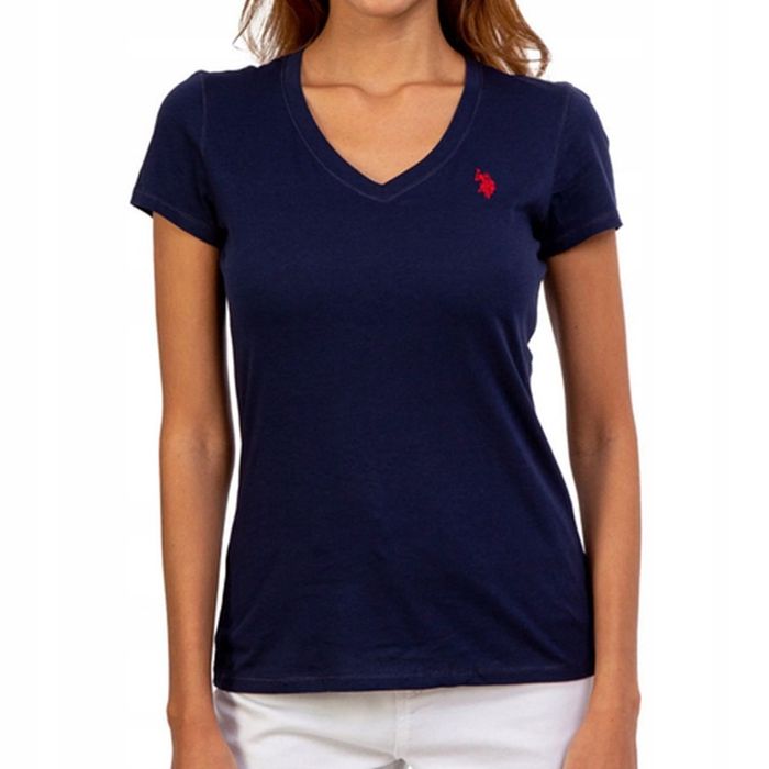 T-shirt Damski U.s. Polo Assn. V Neck Granatowy
