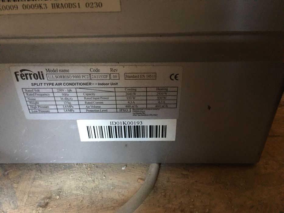 Продам б/у кондиціонер ferroli