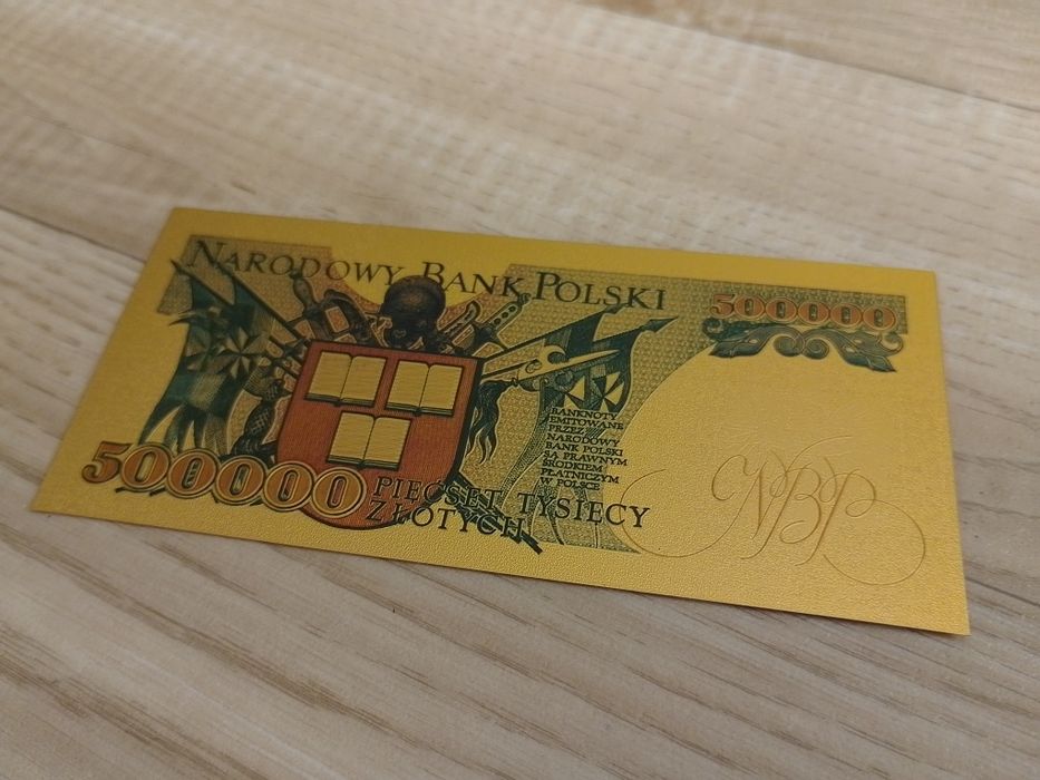 500.000 zł PRL. Piękny! Złocony.