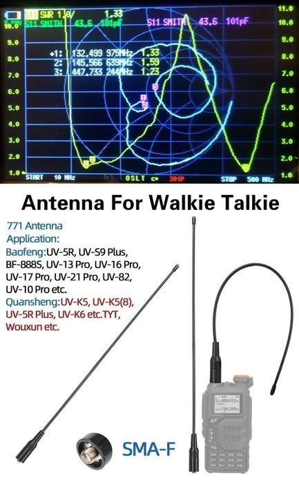 Abbree AR-771 38cm Retevis RHD-771 AR-152 48, 108см  SMA-F SMA-M HA06