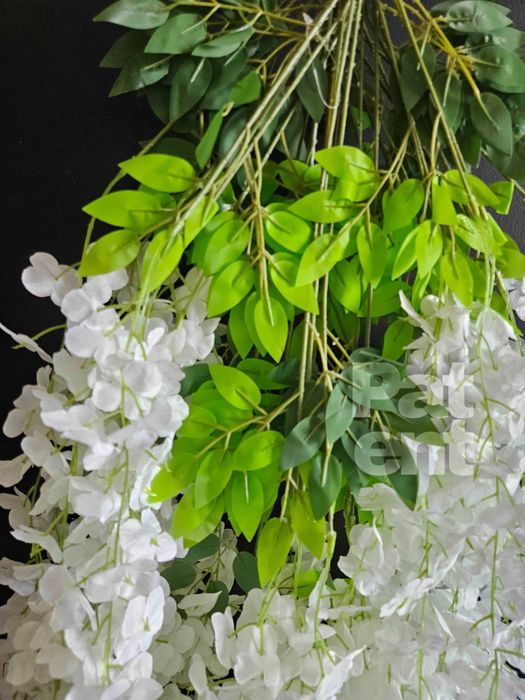 Wisteria biała jasna glicynia sztuczna girlanda dekoracja 12 sztuk