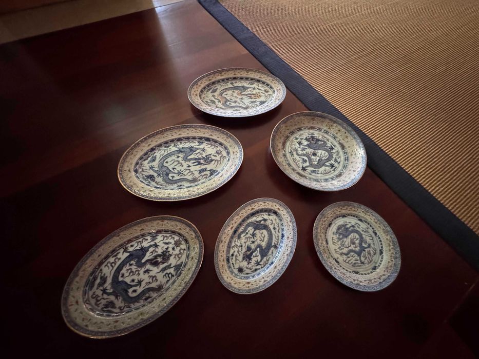 Serviço completo de Porcelana Chinesa "Rice Grain" - 191 peças