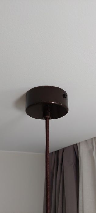 Lampa wisząca brązowa retro vintage loft space age bauhaus art deco