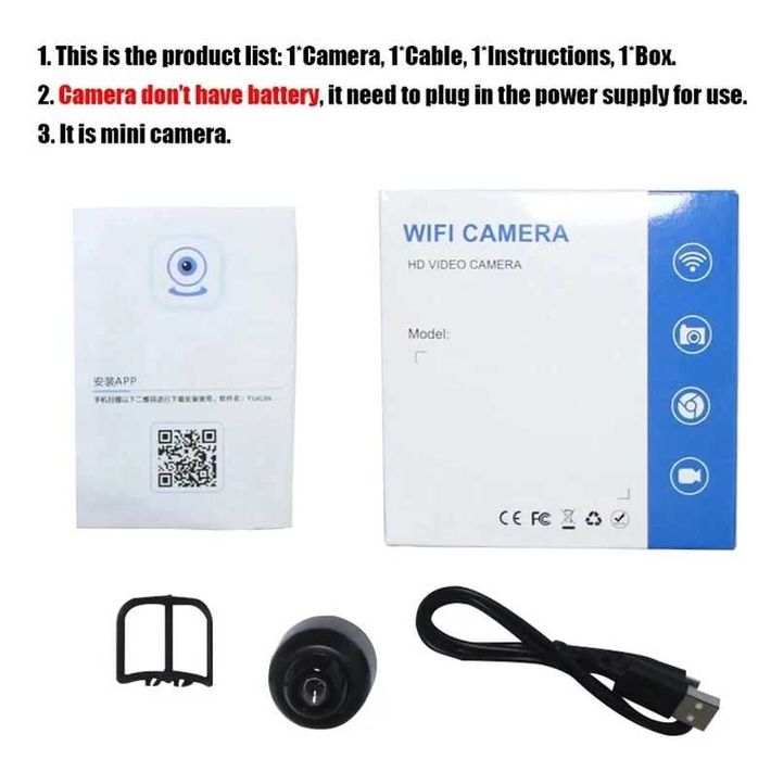 Мини видеокамера X5 Mini 1080P с ночным виденьем и wifi