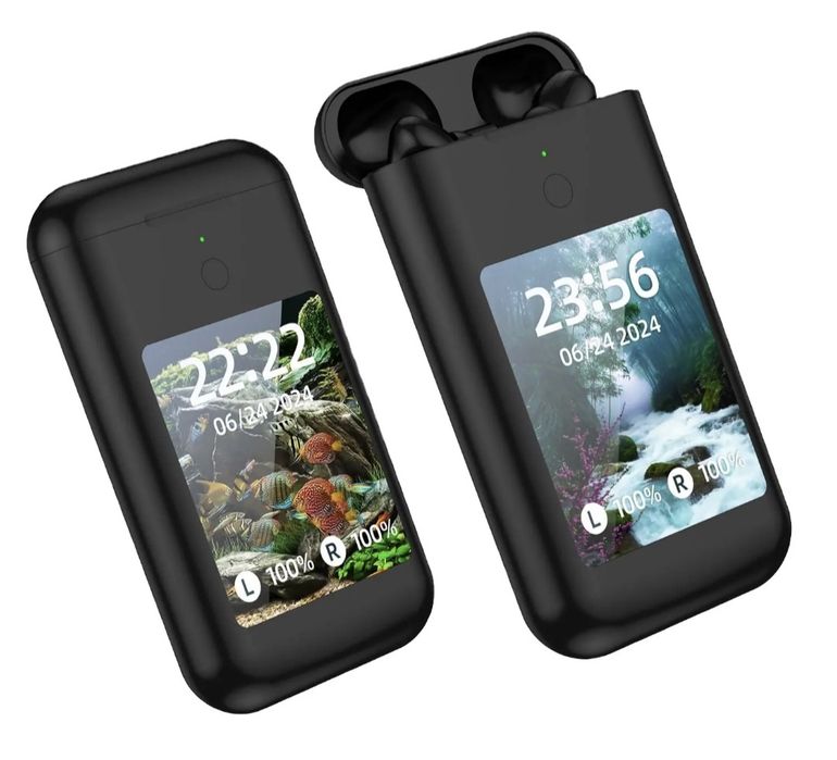 Bezprzewodowe słuchawki TWS "Carrying Treasure" z etui ładującym i ekr