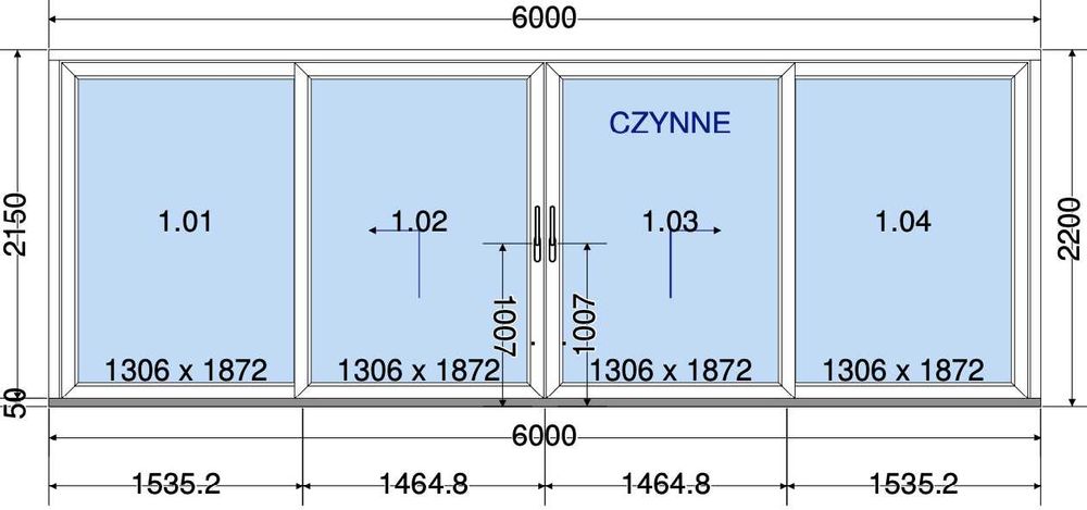 drzwi tarasowe PRZESUWNE dwuskrzydłowe HST 6000x2200mm