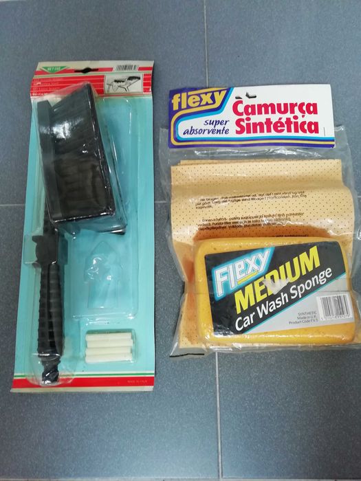 Escova Auto e conjunto Camurça e Esponja