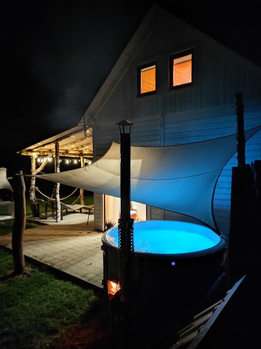 Duży Brzozowy Domek z jacuzzi na wyłączność, balia, Kaszuby, wakacje