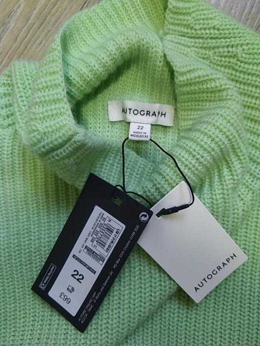 Шерсть мериноса кашемир новый свитер гольф Autograph