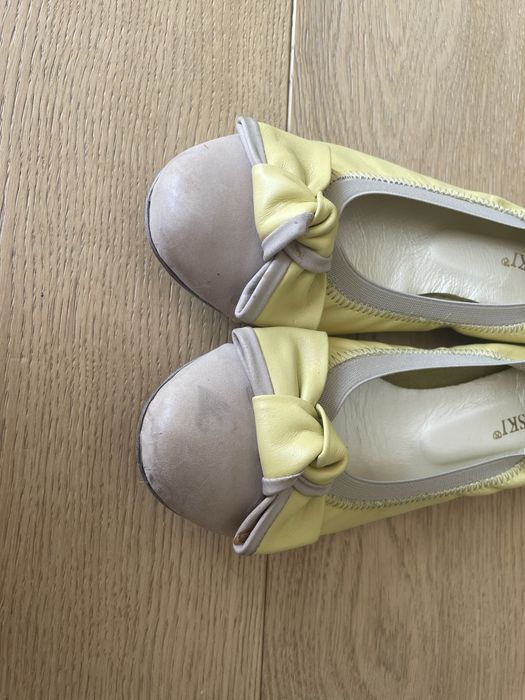 Baleriny Olszewski r 36 żółte skóra naturalna