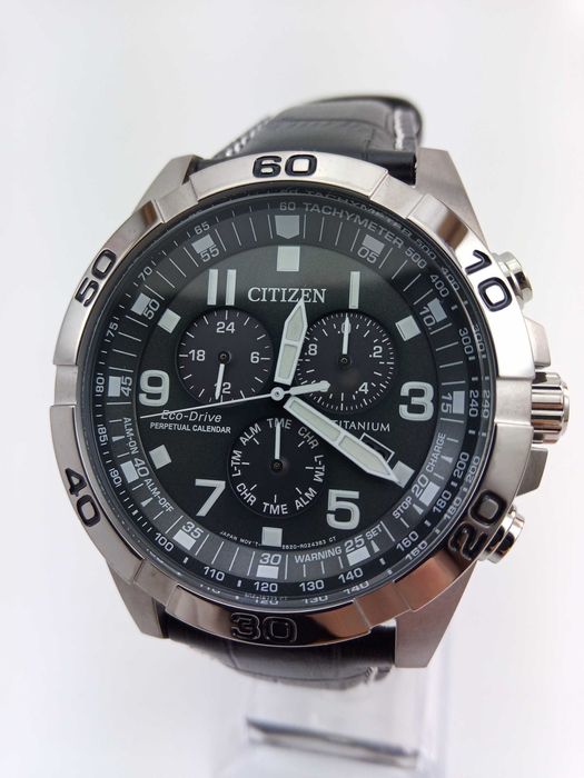 Мужские титановые часы Citizen BL5551-14H вечник, будильник, хронограф