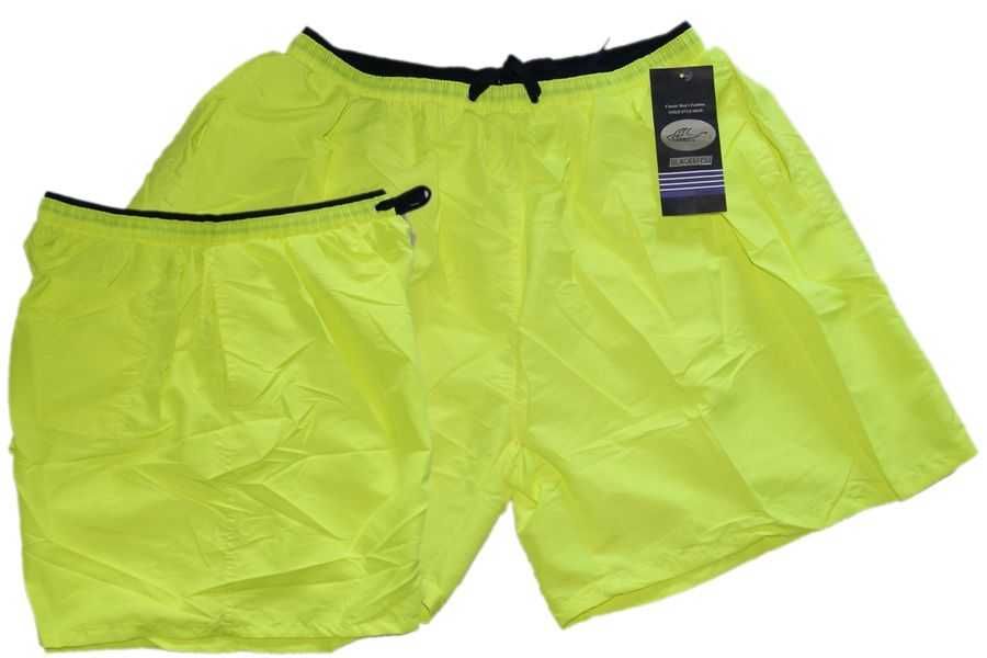 Męskie KĄPIELÓWKI DUŻE 5XL pas 82-138 spodenki szorty na basen plażę żółte - neonowe
