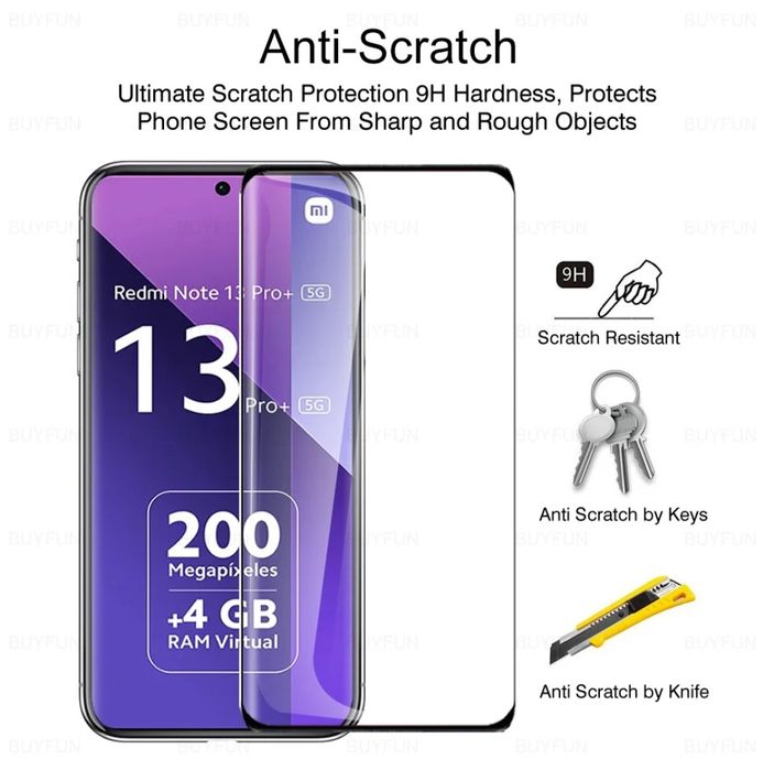 Película de proteção curva Smartphone Xiaomi Redmi Note 13 Pro Plus 5G