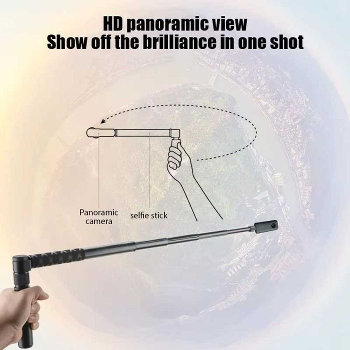 Niewidoczny kijek do selfie o długości 1,18 m aluminium insta360