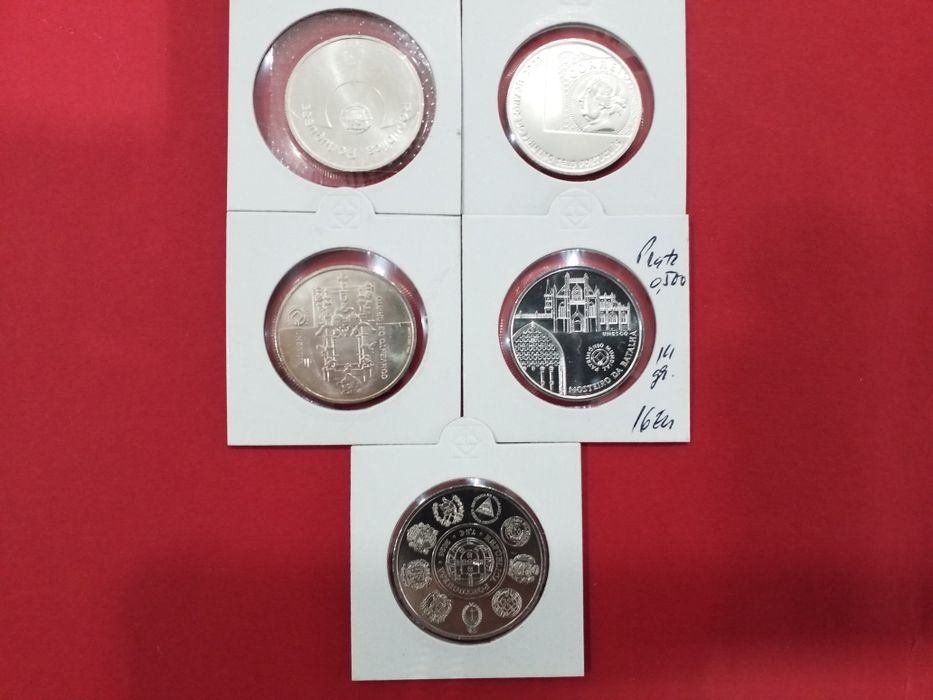 Moedas portuguesas euros.