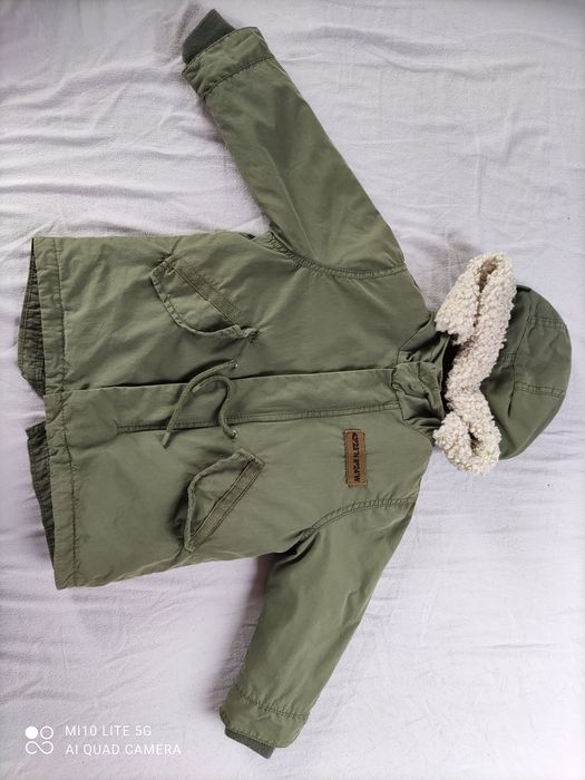 Kurtka zimowa, parka khaki, Zara 98