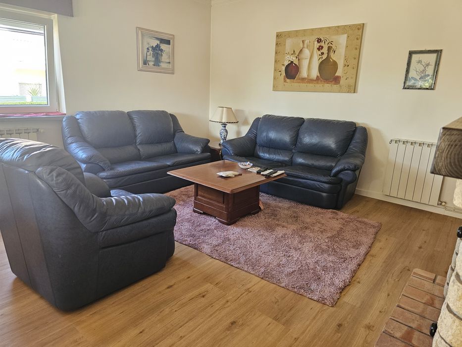 Conjunto de sofás de pele (Paços de Ferreira)