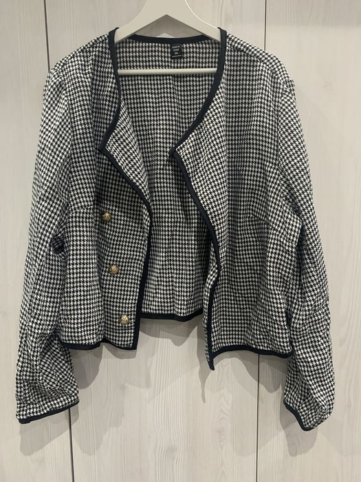 Luźna narzutka marynarka w pepitkę plus size rozmiar 50 nowa