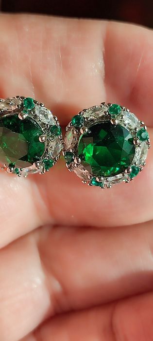 Kolczyki  "Szmaragdowe kwiatki"