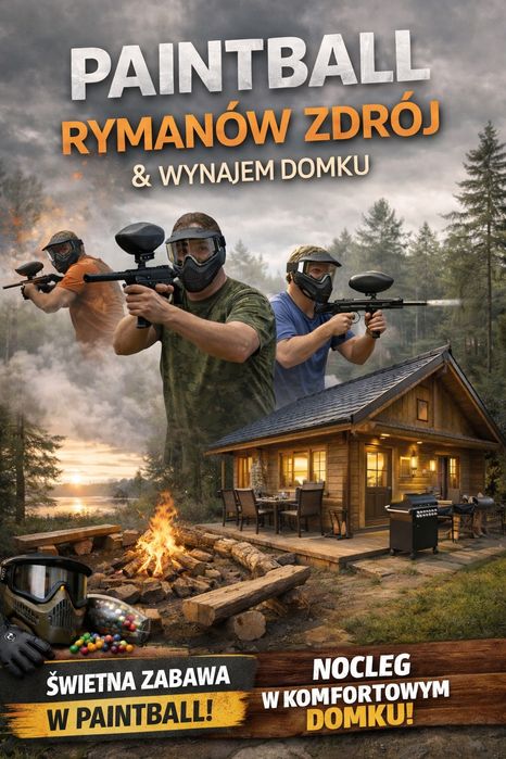Paintball kawalerskie / firmówka + nocleg ( domek ) Rymanów Zdrój
