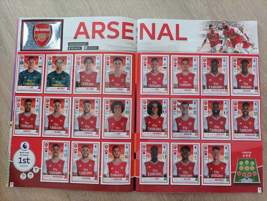 Caderneta de cromos completa Premier League 2019/20