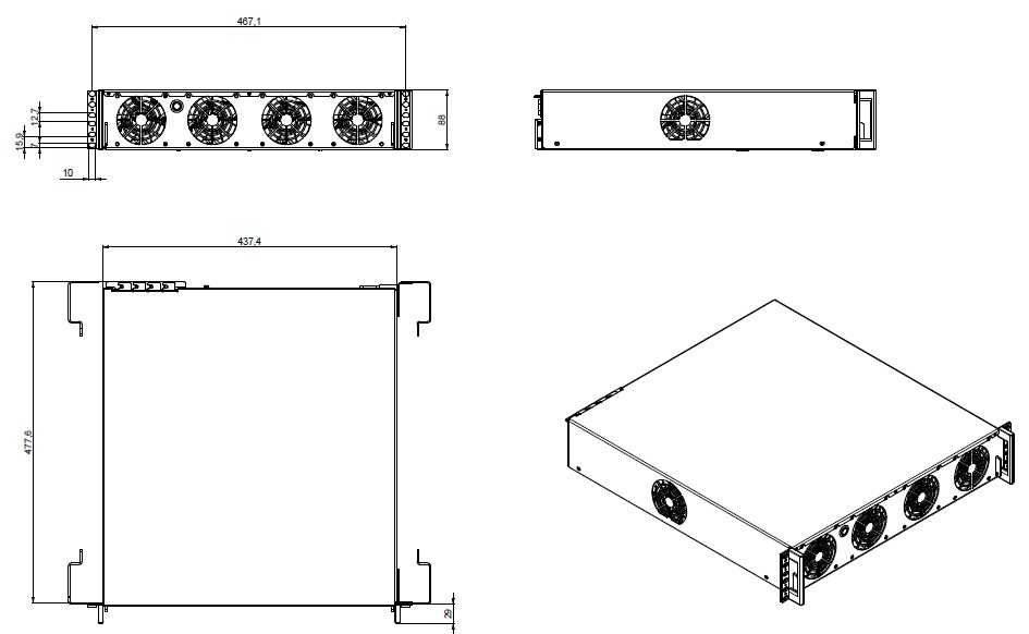 Obudowa RACK 2U do szafy 19 cali R-CASE 12 mITX RAL 8x HDD, 2x SSD, PSU ATX