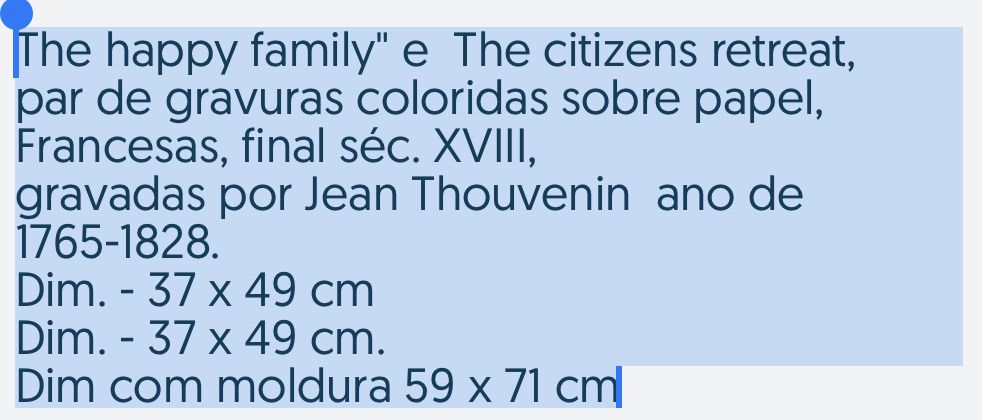 2 quadros com gravuras  Sec XVIII.