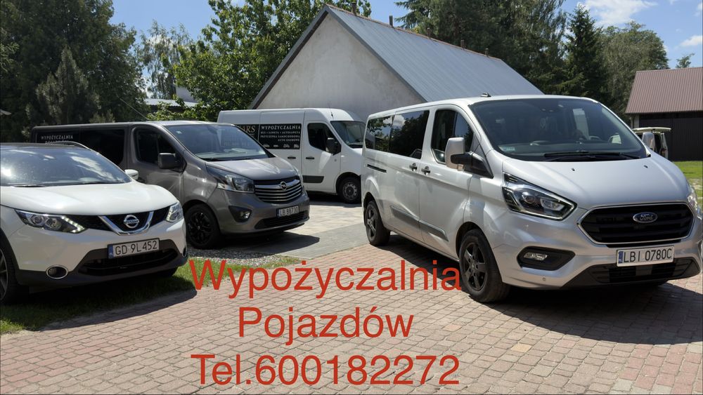 Wypozyczalnia wynajem samochodow pojazdow, bus 9-osobowy auto  7-osobowy 5-osobowe