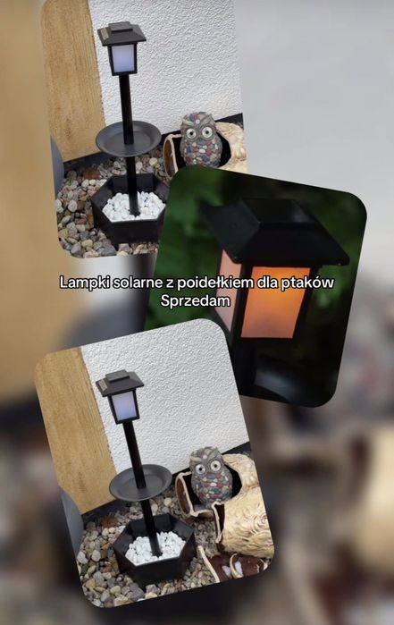 Lampa solarna ogrodowa poidło dla ptaków