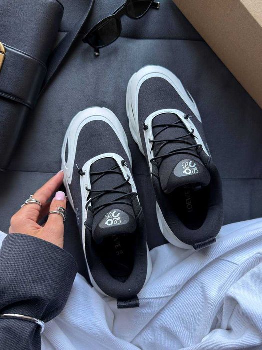 Кросівки On Cloudsolo x Loewe White/Black кеди чорні білі
