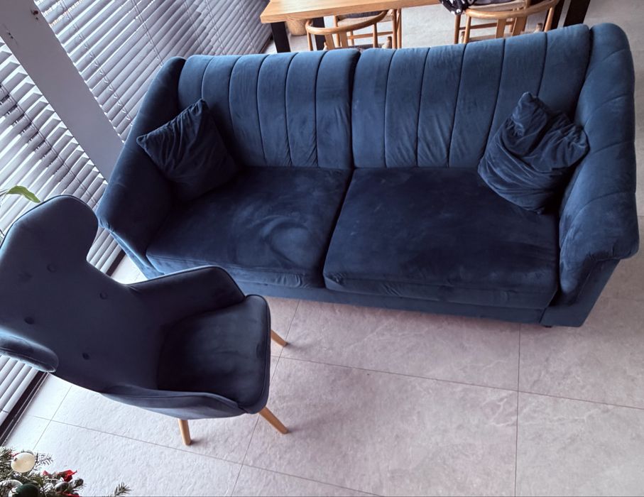 Sofa rozkladana z fotelem