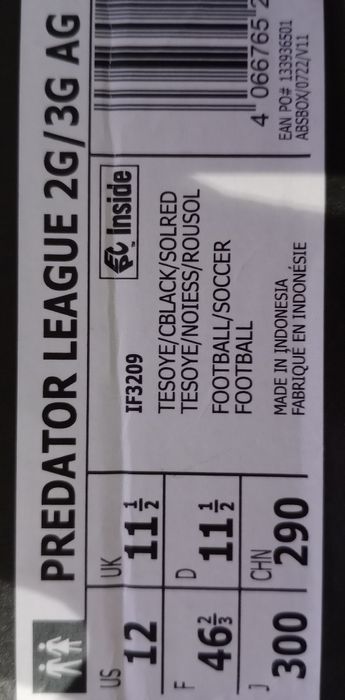 Chuteiras Adidas Predator league 2G/3G N°46