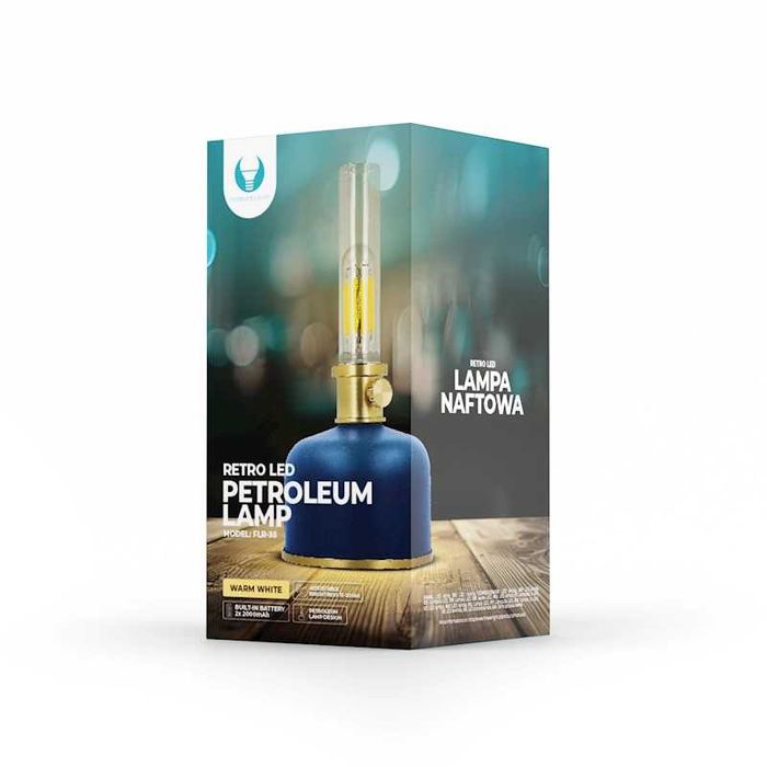 010 Lampa naftowa Retro LED niebieska FLR-35 Forever Light