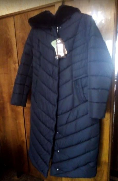 Женский пуховик длинный, 58 размер
