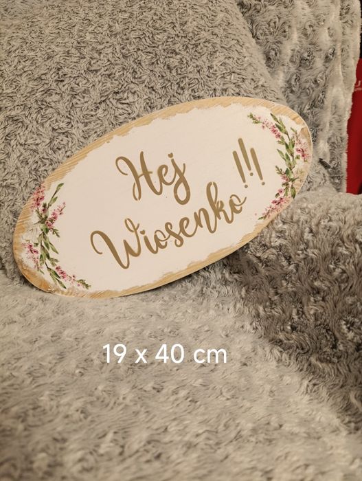 Ozdobne wiosenne tabliczki - rekwizyt foto