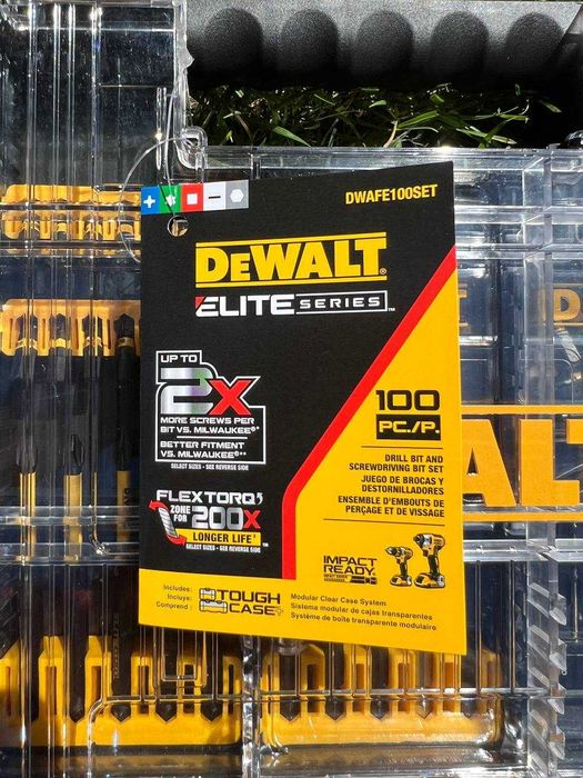 Набір біт та свердл dewalt dwafe100set Elite series (100 шт)