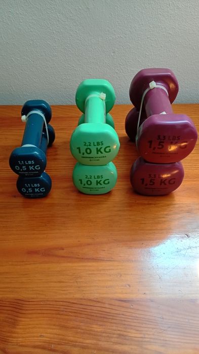 Halteres Decathlon de 0,5kg, 1kg e 1,5kg