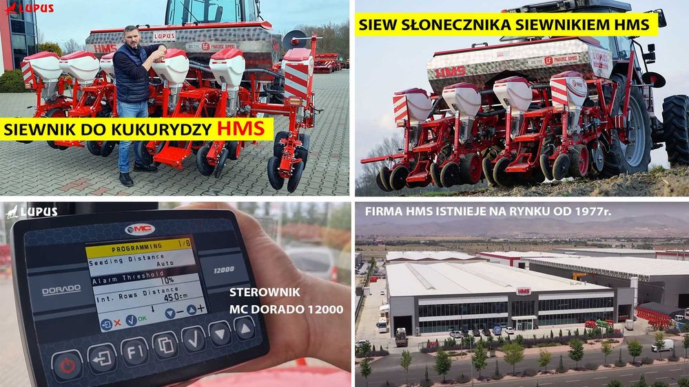 Siewnik do kukurydzy 4, 6 rzędowy punktowy HMS Gaspardo Agro Masz