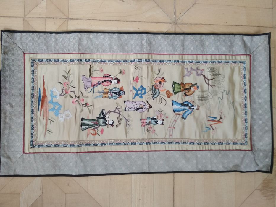 Старинная китайская вышивка картина.