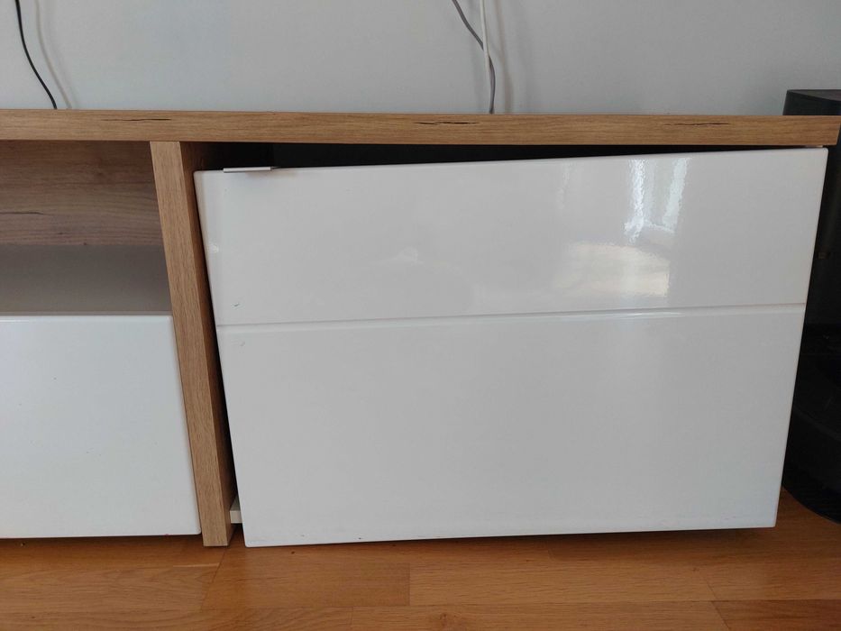 Szafka rtv biala wysoki połysk