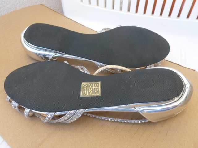 Sandalias em pele cor Sylver, 38