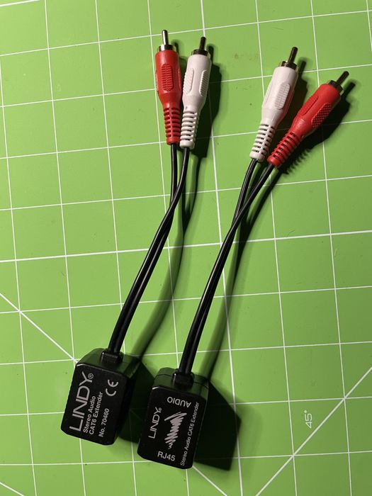 Przedłużacz RCA 2x Cinch po RJ45